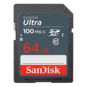 Cartão SD Sandisk Ultra 64GB Class 10 100 MB/s SDXC UHS-I