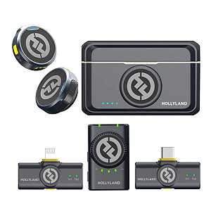 Microfone Wireless Hollyland Lark M2 DUO Combo para Câmera e Smartphone