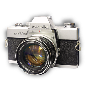 Câmera Analógica Minolta SRT 101 e Lente 58mm f/1.4