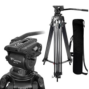 Tripé Profissional Weifeng WF-715 Hidráulica Suporta 9kg