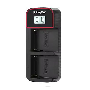 Carregador de Bateria Sony NP-F550/F750/F970/FM50/FM500H Led Duplo Kingma