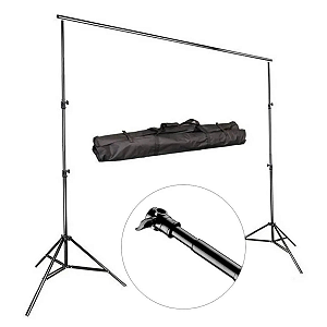 Kit Fundo Infinito 2 Tripés + Barra para Fundo de Papel 2,80 x 3MTS - BJJ-10