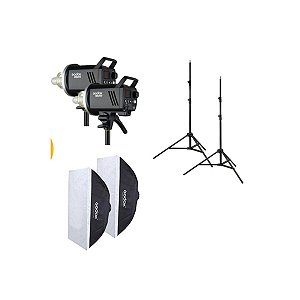 Kit Softbox 60x90 + Flash Godox Ms200 Bowens + Tripé 2.90m - Seminovo