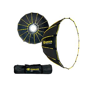 Softbox Parabólico Octagonal Greika GSL-120 Flat Pack Bowens Dobrável de 120cm com Grid