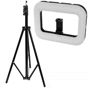 Iluminador LED Prosper U200 Square com Bluetooth  Tripé - Preto