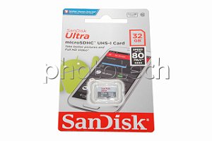 CARTÃO MICRO SD SANDISK ULTRA 32GB CLASS 10 80 MB/s MICROSDHC UHS-I FULL HD ORIGINAL