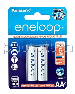 PILHA RECARREGÁVEL ENELOOP AA C/2 2000 MAH ORIGINAL BK-3MCCE/2BB