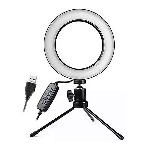 Iluminador de Led Ring Light 48 Led 16cm + Mini Tripé