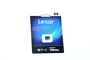 Cartão Micro SD Lexar High-Performance 64GB CLASS 10 100MB/s Micro SDXC UHS-I 4K Original