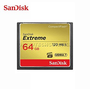 Cartão CF Sandisk Extreme 64GB 120 MB/s UDMA7 Original CH