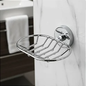 Saboneteira de Parede Aço Inox Aramada Moderna