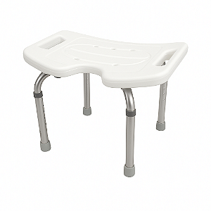 Banqueta Banquinho Banho Retangular Pés Ajustáveis e Antiderrapantes Abertura Frontal