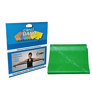 Faixa Elástica Carci Band Verde Médio 1,5m Treino Fisioterapia