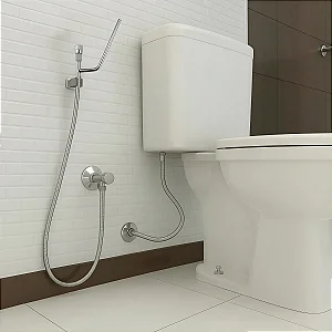 Ducha Higiênica Metal Para Higienização de Bolsa Colostomia com Registro