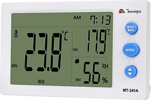 RELÓGIO TERMO-HIGRÔMETRO INT / EXT. /VISOR MAIOR / |DISPLAY BRANCO C/  CERTIFICADO