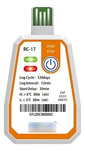DATALOGGER TEMPERATURA (-30 A 70°C) DESCARTÁVEL 16000 LEITURAS CONEXAO USB DIRETA