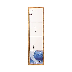 Painel de azulejos Mergulho Moldura Madeira