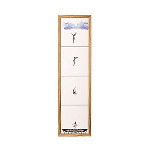 Painel de azulejos Cama Elástica Moldura Madeira