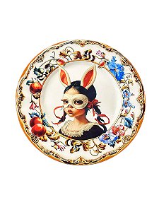 Azulejo Redondo 19cm Coelhinha