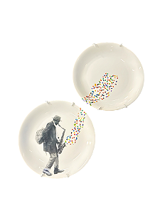 Conjunto de Pratos Saxofone Confetti