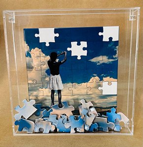 Quadro em Acrilico com azulejo Quebra-cabeça