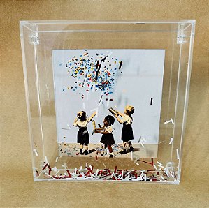Caixa de acrílico 20x20x4cm - Confetes