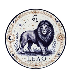Azulejo redondo 19cm - Signo leão