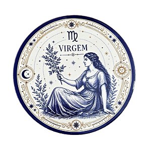 Azulejo redondo 19cm - Signo Virgem