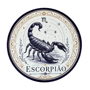 Azulejo redondo 19cm - Signo Escorpião