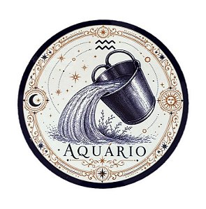 Azulejo redondo 19cm - Signo Aquário