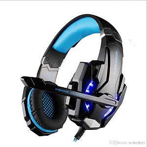 Fone de Ouvido Gamer Headset Kotion G9000 Com Led/Microfone Preto e Azul