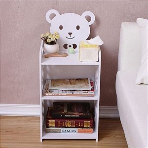 Mesa de cabeceira organizadora Infantil Urso Teddy - 3 prateleiras - 87cm