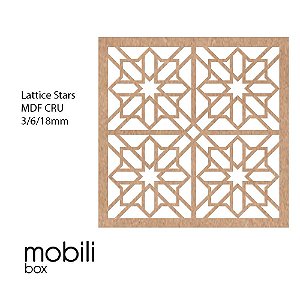 Painel Decorativo Cobogó Linha Classic LATTICE STARS - mdf cru 100 x 100 cm