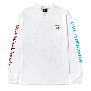 Camiseta Huf Manga Longa Essentials Domestic Box LS Tee White