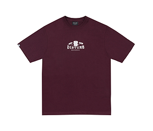 Camiseta Disturb Logo Records T-Shirt in Burgundy