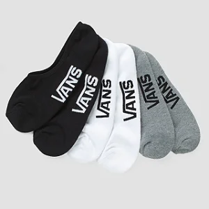 Meia Vans Super No Show 41/45 Black Assorted (3 Pares)