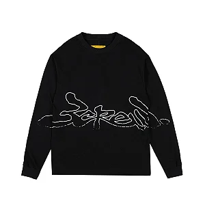 Camiseta Barra Manga Longa "Assinatura Remix" Preta
