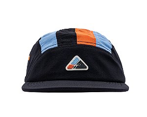 Boné Ous 5 Panel Phibo Listrado Pto/Azull/Laranja