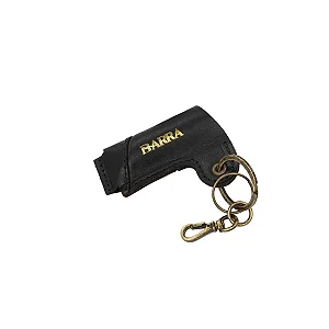 Porta Isqueiro Barra em Couro Preto