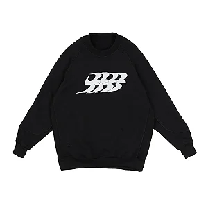 Moletom Barra "Esportivo" Raglan Preto