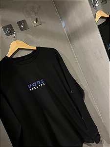 Camiseta Manga Longa Vans Records Black