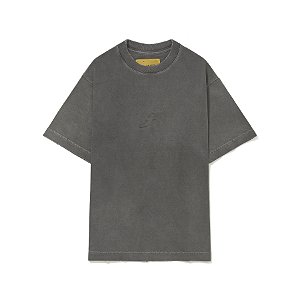 Camiseta Barra "B Garça" Alto Relevo Puída Grafite