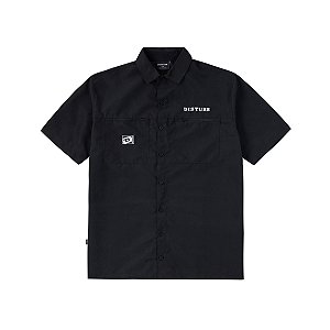 Camisa de Botão Disturb Slash Button-Up in Black