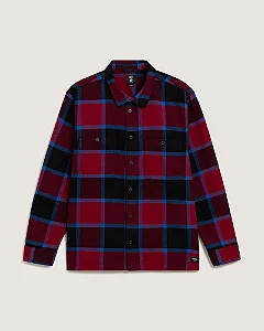 Camisa Vans Ls Larkspur Plaid Flannel Bordeaux Youth Kids