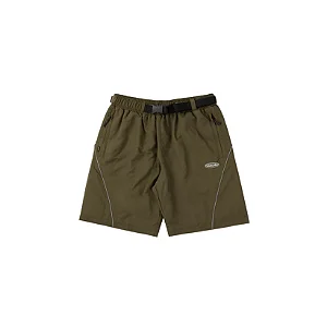 Short Disturb Reflective Nylon Shorts In Brown/Green