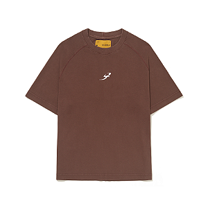 Camiseta Barra Raglan B Garça Estonada Marrom