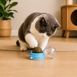 Bolinha Catnip com Suporte de Parede | DM Pets