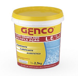 Cloro GENCO 2,5 kg - Múltipla Ação 3 em 1 - Granulado