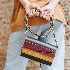 Bolsa Horizontal Freijo e Roxinho