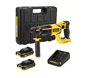 Martelete SDS-PLUS (Rotativo/Rompedor) 20V MAX  Brushless + 2 Baterias 2Ah + Carregador bivolt + Maleta - SBR20D2K-BR - STANLEY